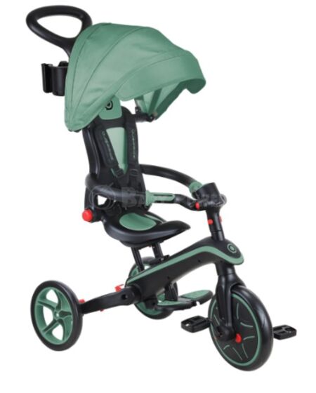 Globber EXPLORER 4 合1可摺疊三輪車-橄欖色(10個月至5歲)(預訂3